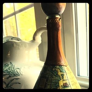 Vintage leather bound glass decanter